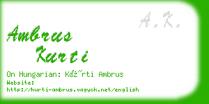 ambrus kurti business card